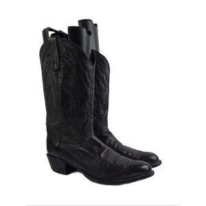 Lucchese 2000‎ Original Burgundy Leather Cowboy Men's Boots Size 11